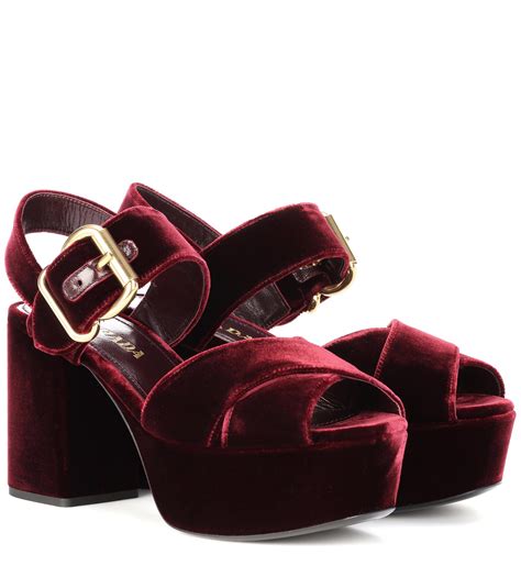 red velvet prada shoes|Altro.